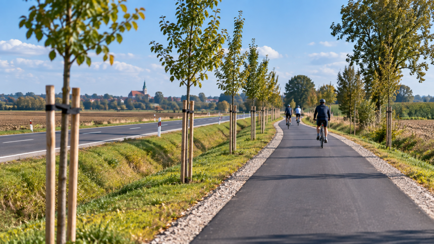 Nowa ścieżka rowerowa między Kruszą Zamkową a Ludziskiem